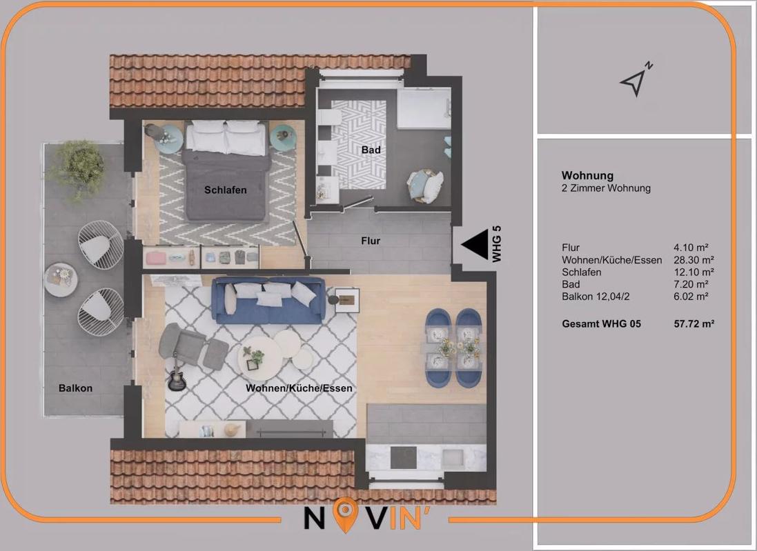 In immediate proximity to Grevenmacher – New 1-bedroom apartment with balcony - Ansicht 2